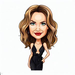 Cartoon avatar of Celine Dion displaying confidence.